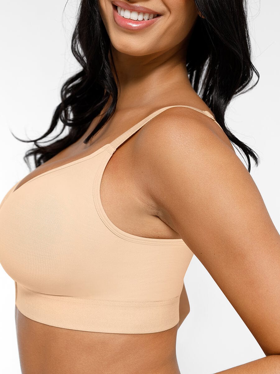 Feelingirl Soutien-gorge de Compression Post-chirurgical à Couverture Complète avec Fermeture Frontale pour Mastectomie