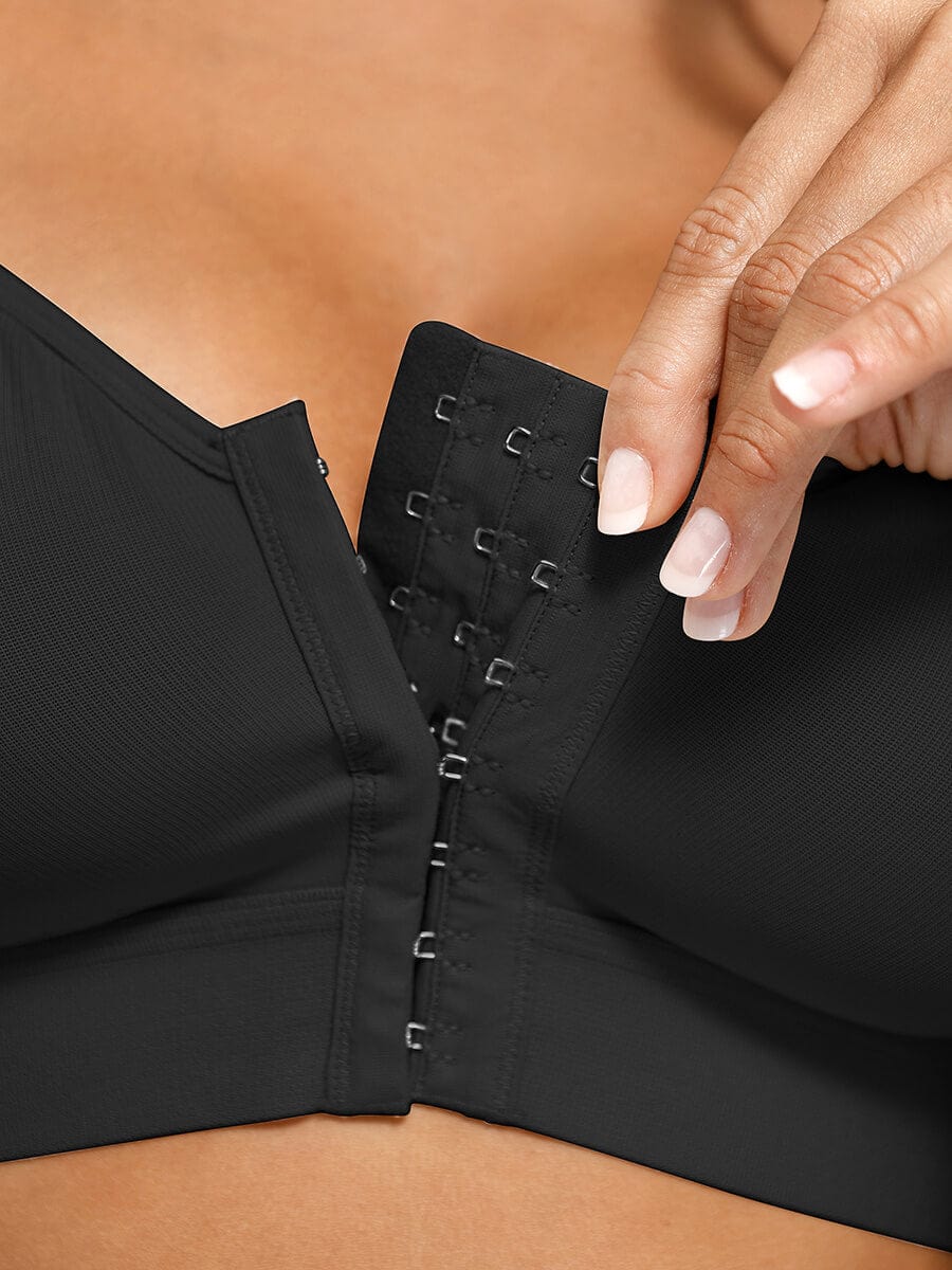 Feelingirl Soutien-gorge de Compression Post-chirurgical à Couverture Complète avec Fermeture Frontale pour Mastectomie
