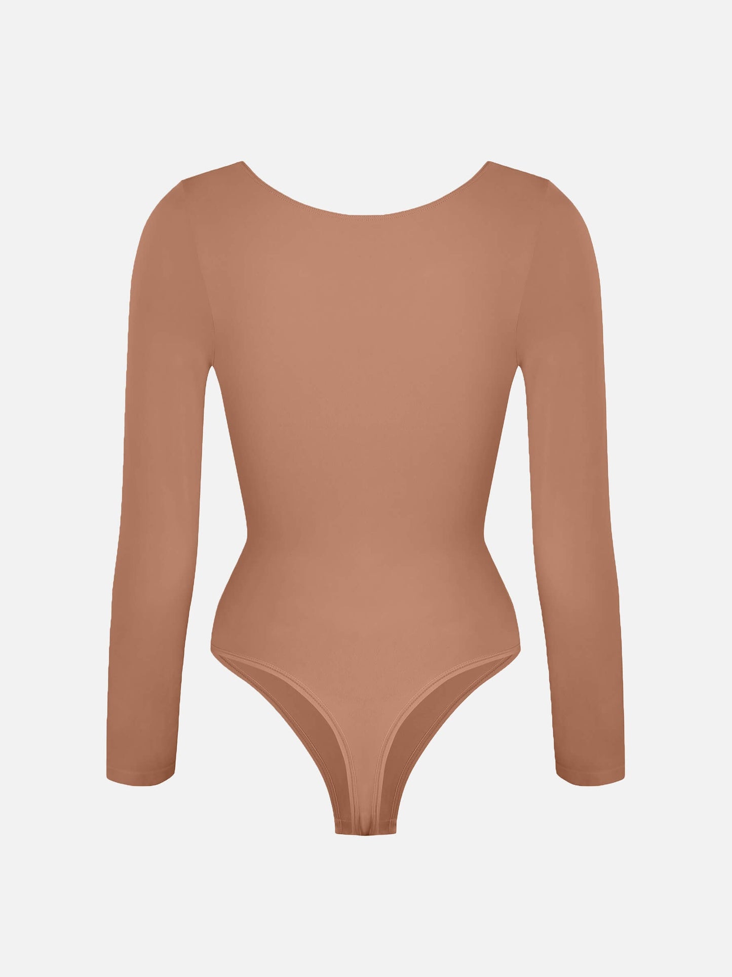 Feelingirl Body Gainant Sans Couture à Manches Longues avec Contrôle du Ventre et Culotte Tanga